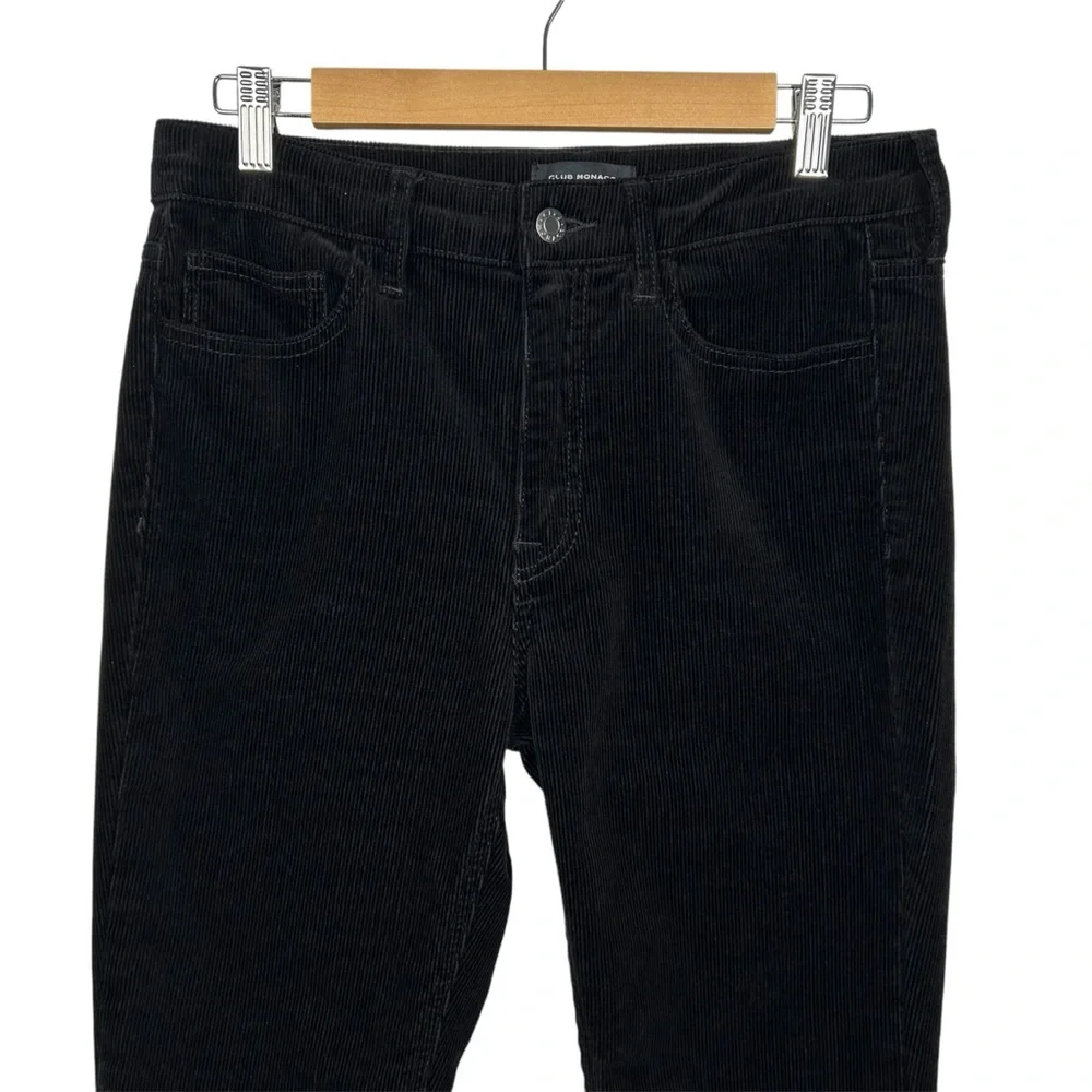 CLUB MONACO High Rise Skinny Corduroy Pants, Black, Size 6 - Picture 3 of 14